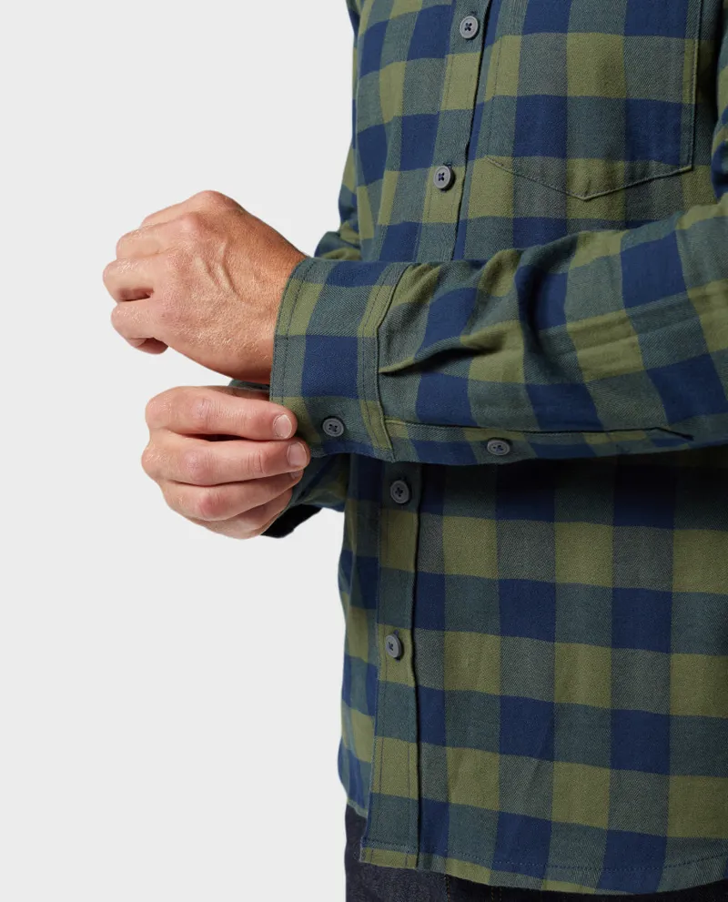 Stio Miter Stretch Lightweight Flannel Shirt in Pine Forest Check-5