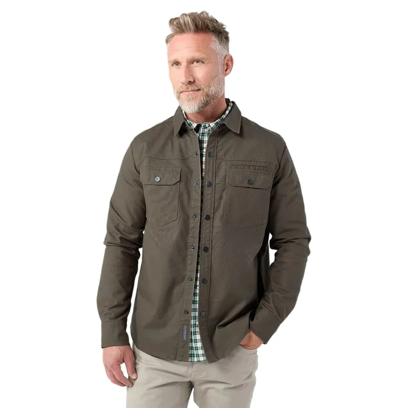 Stio Saratoga Canvas Shirt in Cowboy Coffee-2