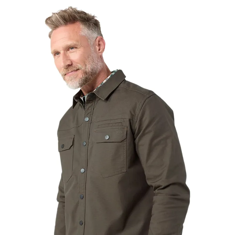 Stio Saratoga Canvas Shirt in Cowboy Coffee-3