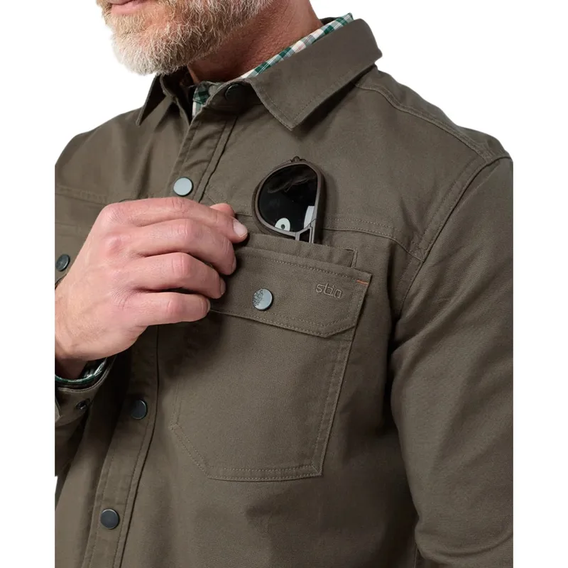 Stio Saratoga Canvas Shirt in Cowboy Coffee-5
