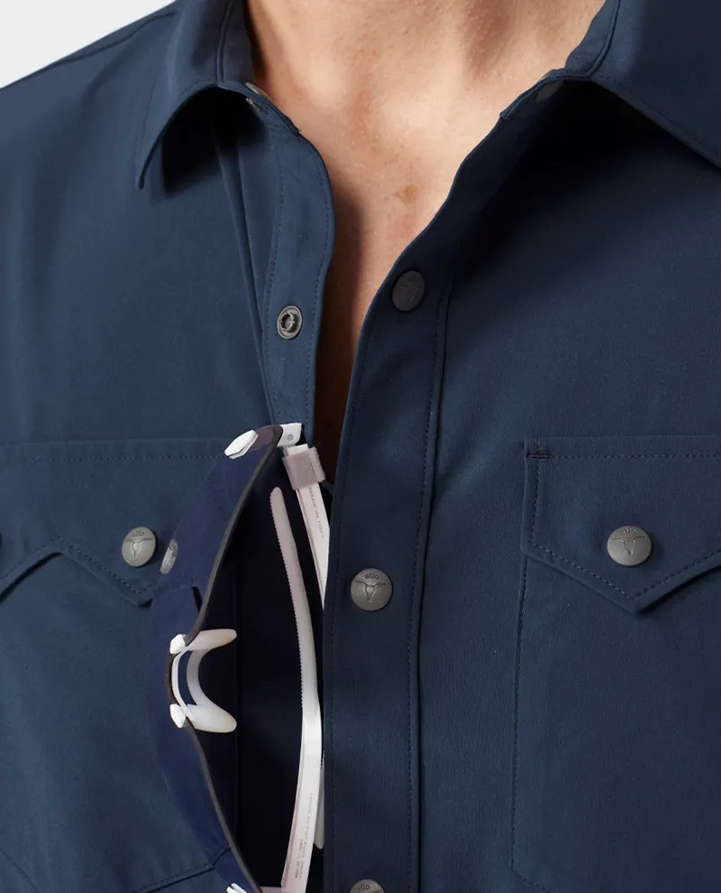 Stio Shifter Short Sleeve Shirt in Mountain Shadow-4