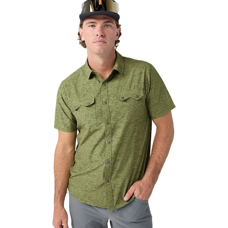 Stio Shifter Short Sleeve Shirt in Terrain Clouds-1