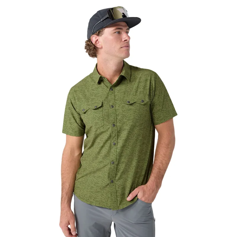 Stio Shifter Short Sleeve Shirt in Terrain Clouds-2