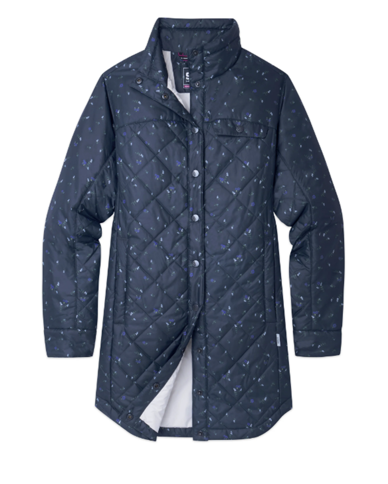 Stio Women's Skycrest Insulated Coat in Mountain Shadow Marion Ditsy