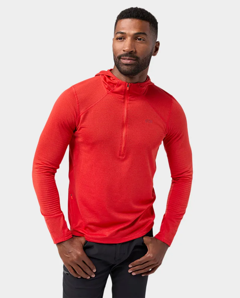 Stio Trax Power Grid Half Zip Hoodie in Blazing-1