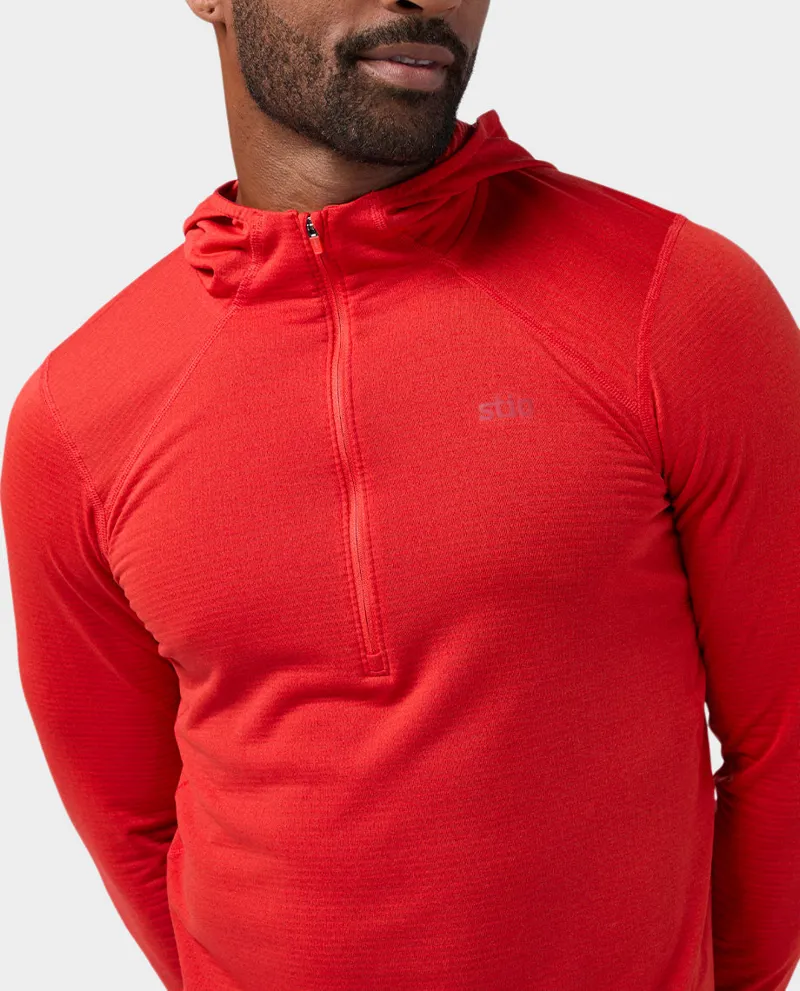Stio Trax Power Grid Half Zip Hoodie in Blazing-3