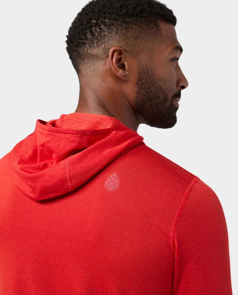 Stio Trax Power Grid Half Zip Hoodie in Blazing-4