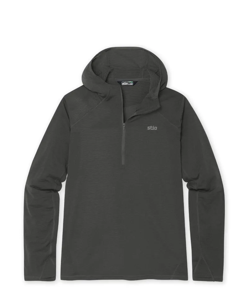 Stio Trax Power Grid Half Zip Hoodie in Raven