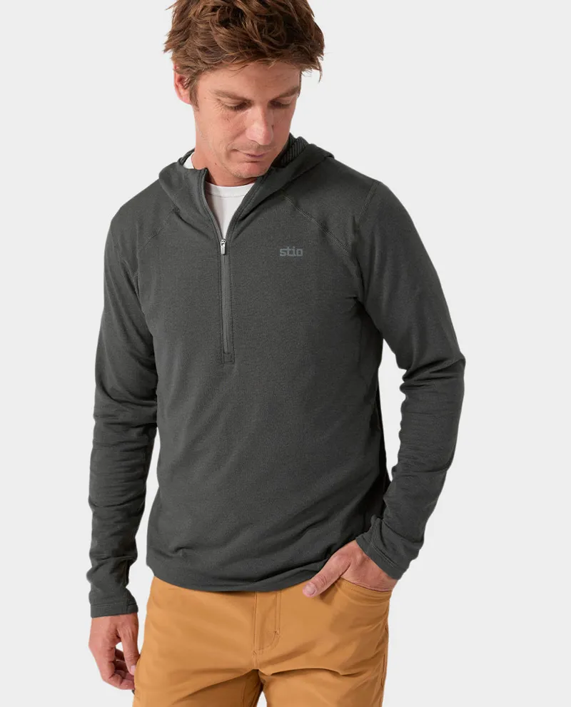 Stio Trax Power Grid Half Zip Hoodie in Raven-1