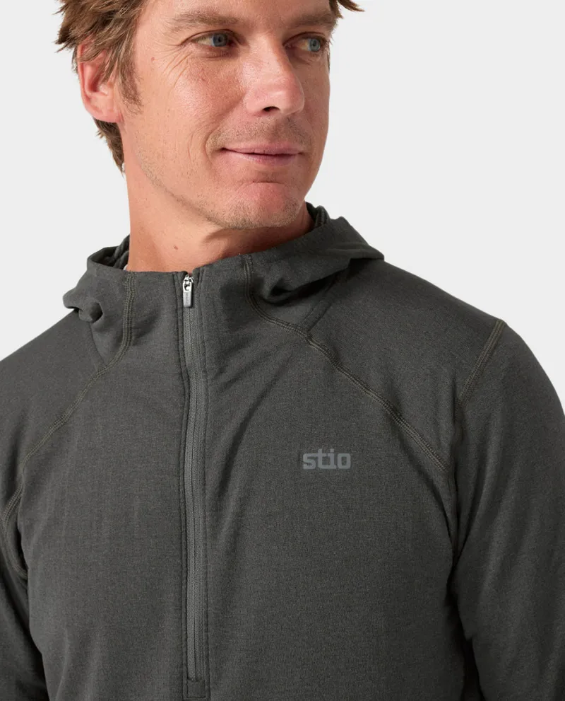 Stio Trax Power Grid Half Zip Hoodie in Raven-3