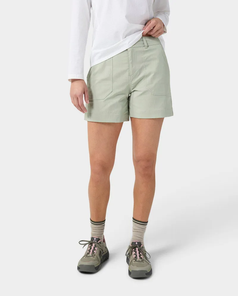 Stio Women's Coburn Short in Sage Flats-3