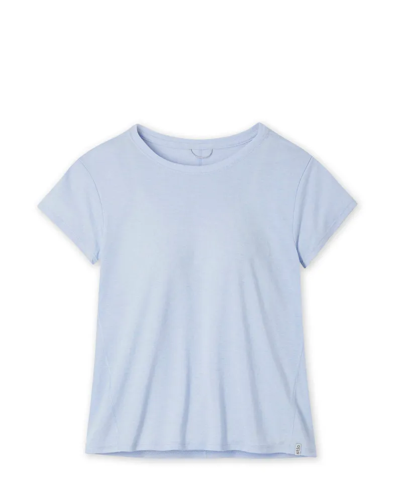 Stio Women's Divide Short Sleeve Tee in January Sky Heather