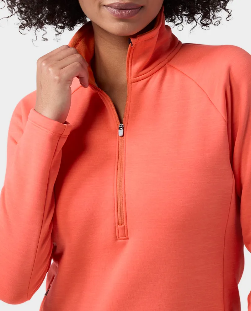 Stio Women's Glide Power Stretch Half Zip in Neon Bloom Heather-4