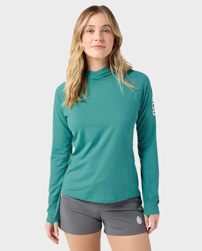 Stio Women's Hylas Hooded Pullover in Rapids-1