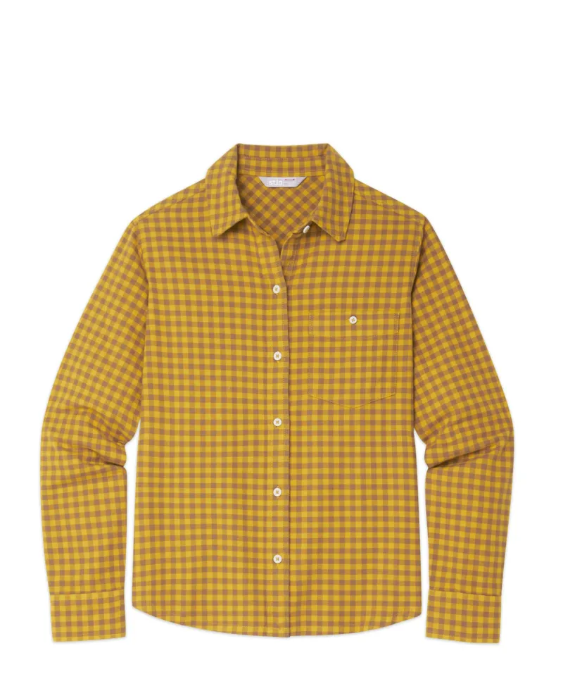 Stio Women's Miter Stretch LW Flannel Shirt in Sun Valley Mini Check