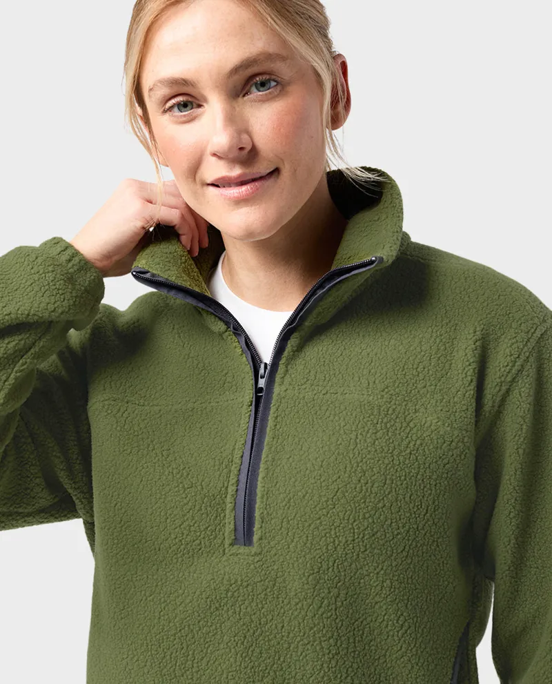 Stio Women's Rawlins Fleece Pullover in Pine Forest-2