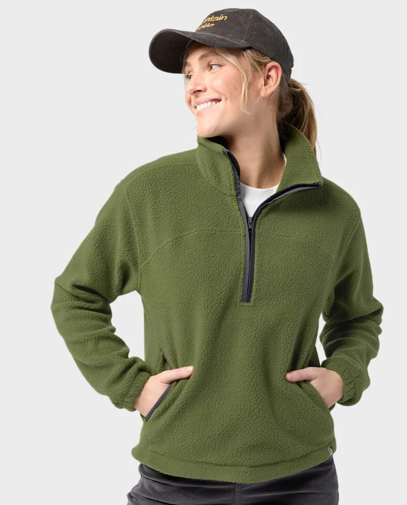 Stio Women's Rawlins Fleece Pullover in Pine Forest-3
