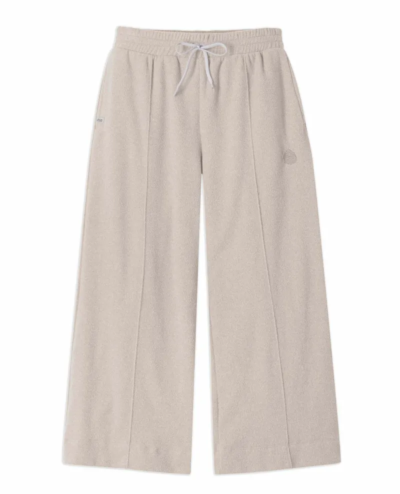 Stio Women's Turpin Fleece Wide Crop Pant in Atmosphere Heather
