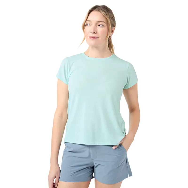 Stio Women's Divide Tee SS in Windchill Heather-1