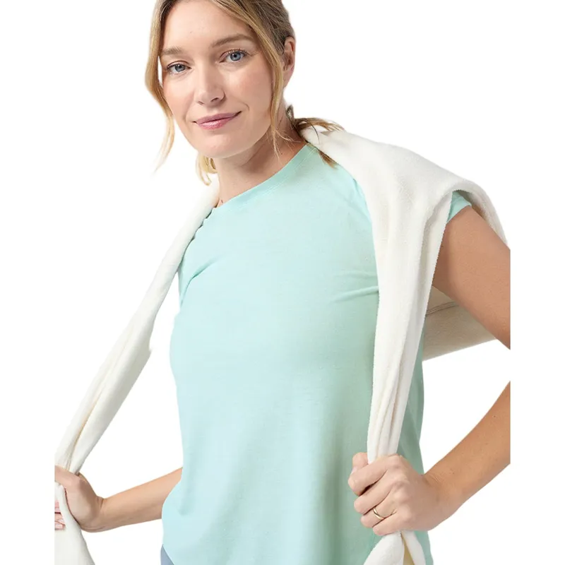 Stio Women's Divide Tee SS in Windchill Heather-2
