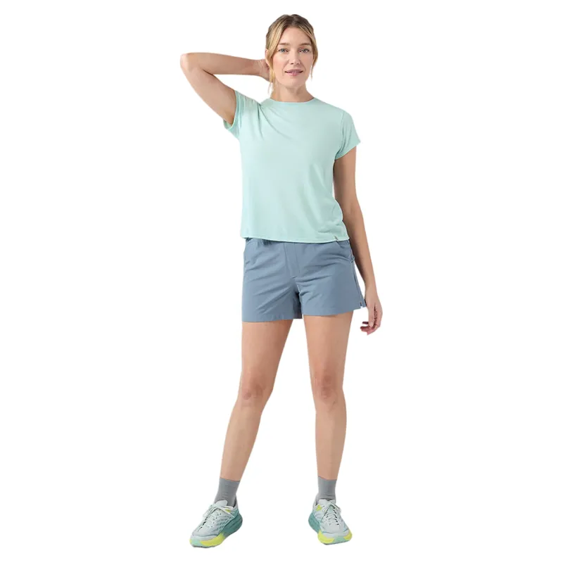 Stio Women's Divide Tee SS in Windchill Heather-3