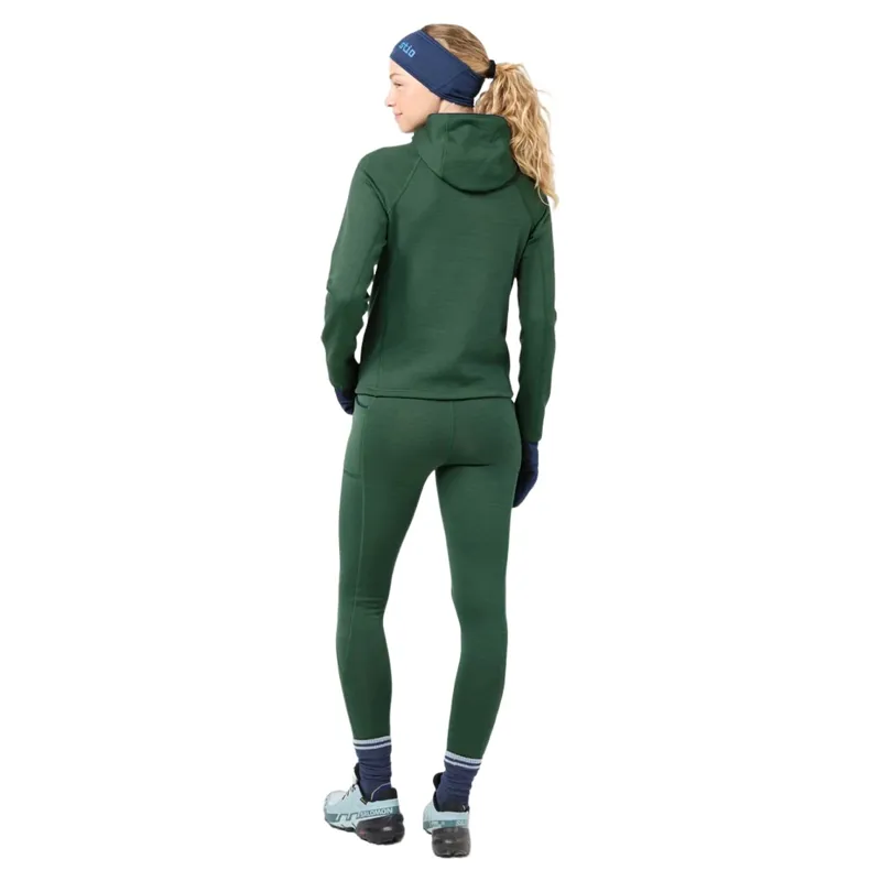 Stio Women's Glide Power Stretch Full Zip Hoodie in Forestline Heather-3
