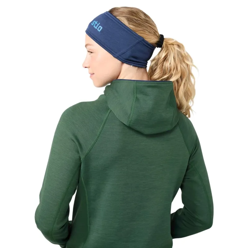 Stio Women's Glide Power Stretch Full Zip Hoodie in Forestline Heather-1