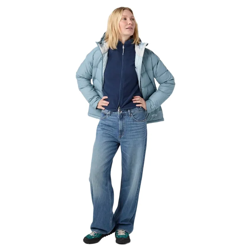 Stio Women's Hometown Down Hooded Jacket in Blue Heron-4