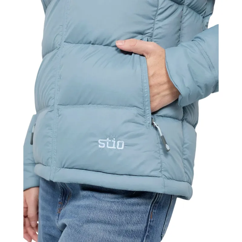 Stio Women's Hometown Down Hooded Jacket in Blue Heron-5