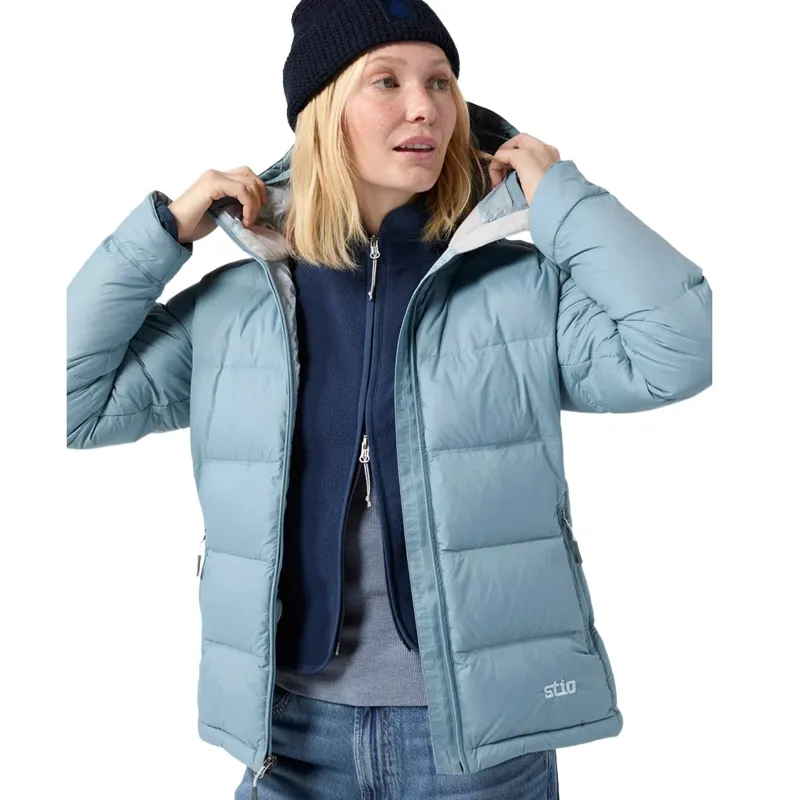 Stio Women's Hometown Down Hooded Jacket in Blue Heron-7