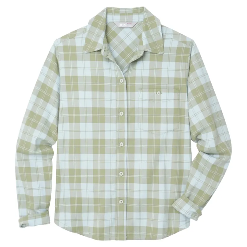 Stio Women's Miter Stretch LW Flannel Shirt in Switchback Check-6