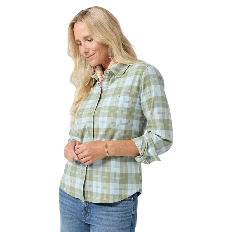 Stio Women's Miter Stretch LW Flannel Shirt in Switchback Check-2