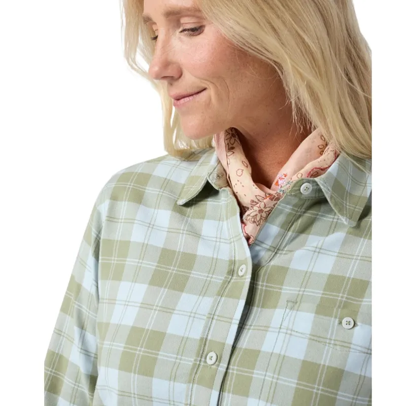 Stio Women's Miter Stretch LW Flannel Shirt in Switchback Check-4