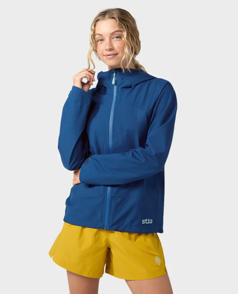 Stio Women's Modis Hooded Jacket in Navy Peony-1