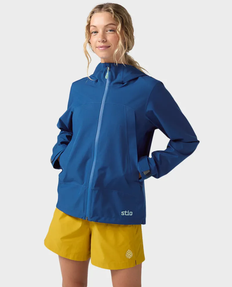 Stio Women's Modis Hooded Jacket in Navy Peony-3