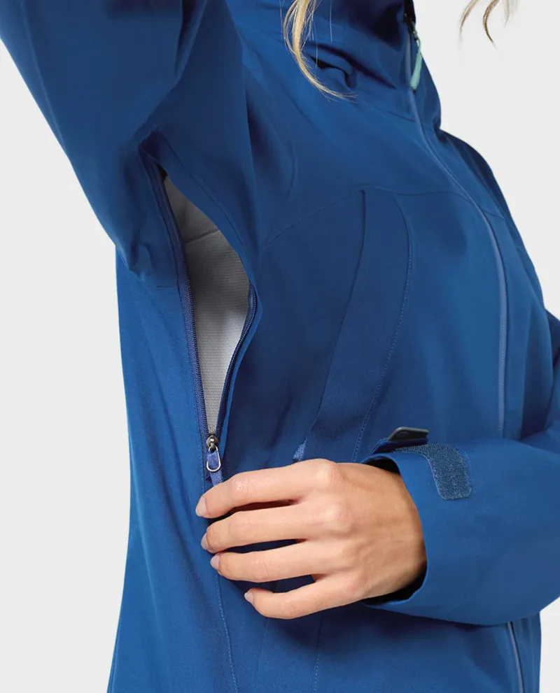 Stio Women's Modis Hooded Jacket in Navy Peony-6