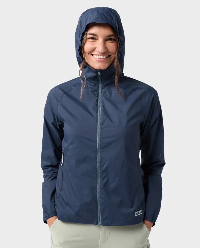 Stio Women's Second Light Windshell in Mountain Shadow/Vintage Indigo-4