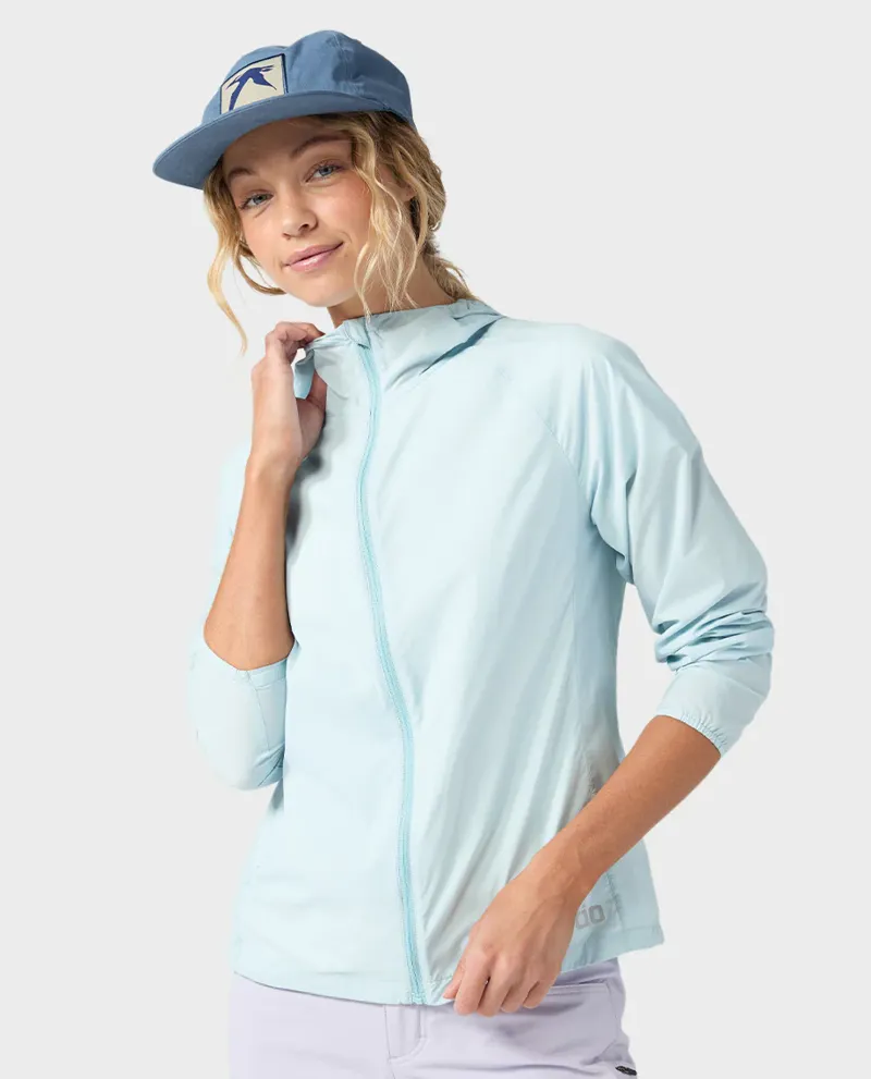 Stio Women's Second Light Windshell in Windchill-1