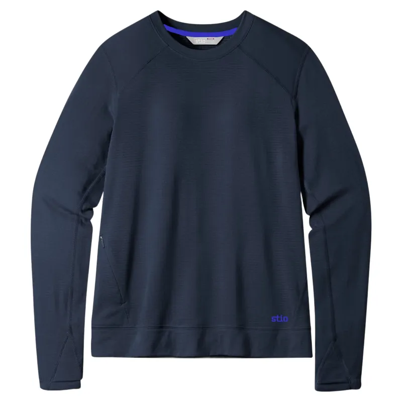 Stio Women's Trax Power Grid Crew Fleece Top in Mountain Shadow-5