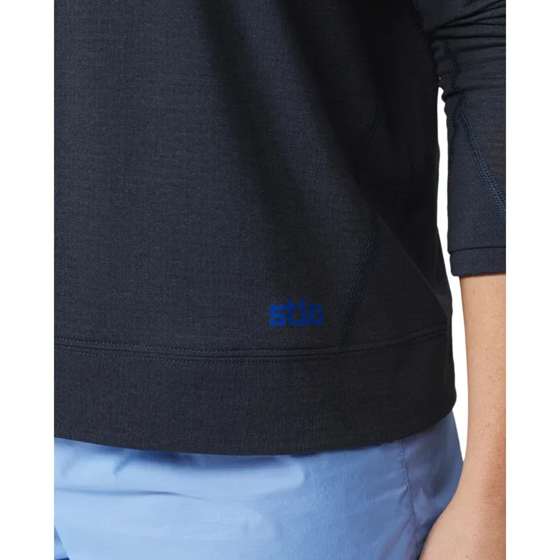Stio Women's Trax Power Grid Crew Fleece Top in Mountain Shadow-8
