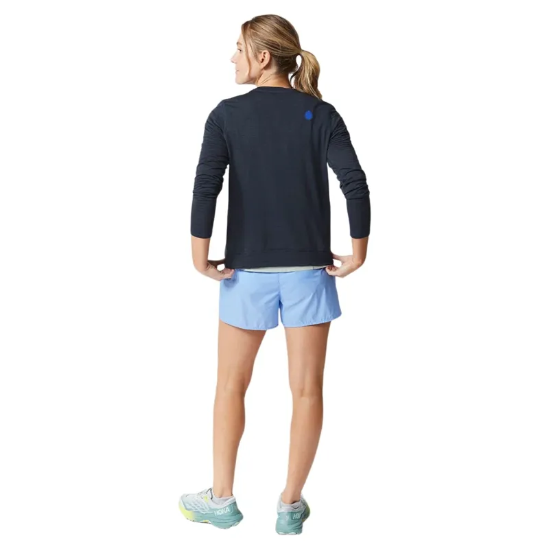 Stio Women's Trax Power Grid Crew Fleece Top in Mountain Shadow-4