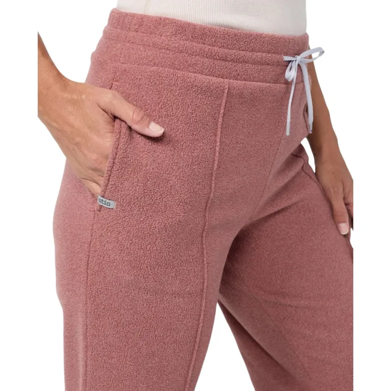Stio Women's Turpin Fleece Wide Leg Pant in Sierra Mauve Heather-3