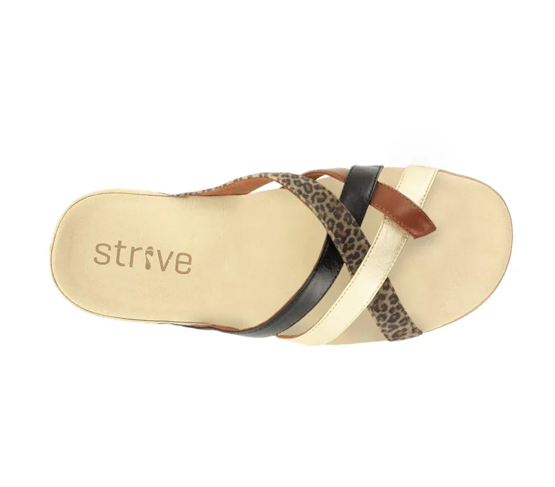 Strive Women's Lola Toe Loop Sandal in Leopard Mix-2
