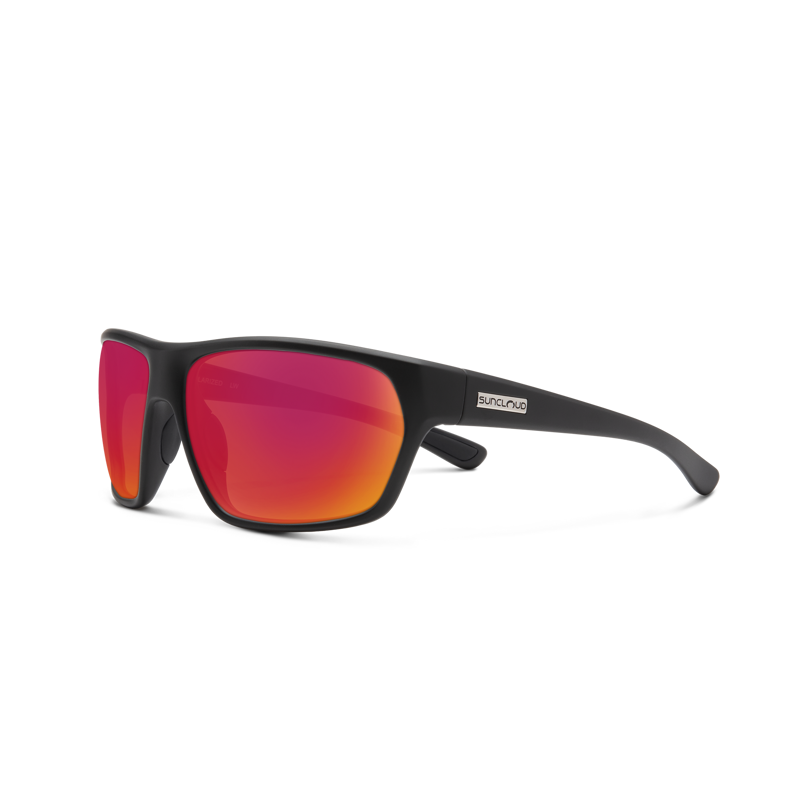 Suncloud Boone Sunglasses Matte Black w/Polarized Red Mirror Lens