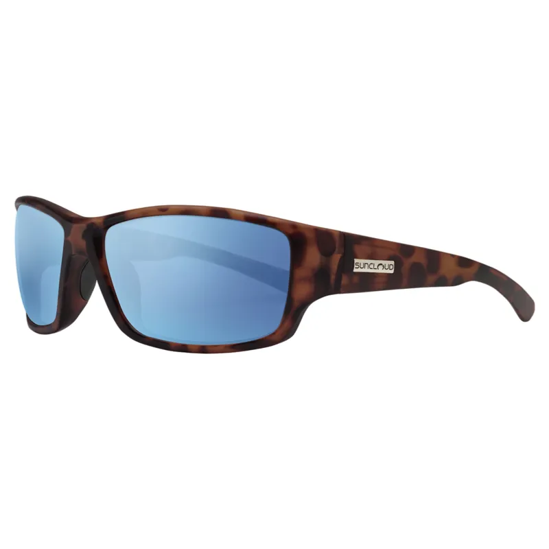 Suncloud Hull Sunglasses Matte Tortoise/Polarized Aqua Mirror Lens