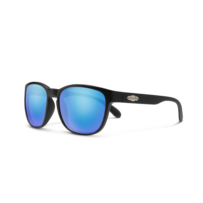 Suncloud Loveseat Sunglasses in Matte Black/Blue Mirror Lens