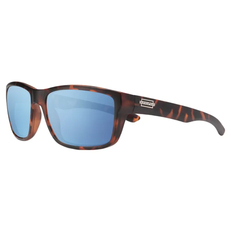 Suncloud Mayor Sunglasses in Matte Tortoise w/Polarized Aqua Mirror Lens