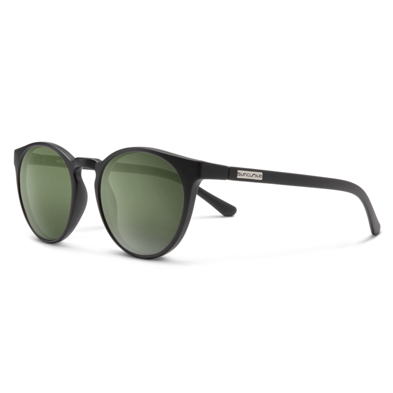 Suncloud Metric Sunglasses in Matte Black w/Polarized Grey Green Lens