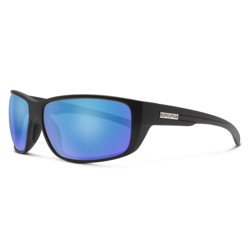 Suncloud Milestone in Matte Black w/Polarized Blue Mirror Lens 