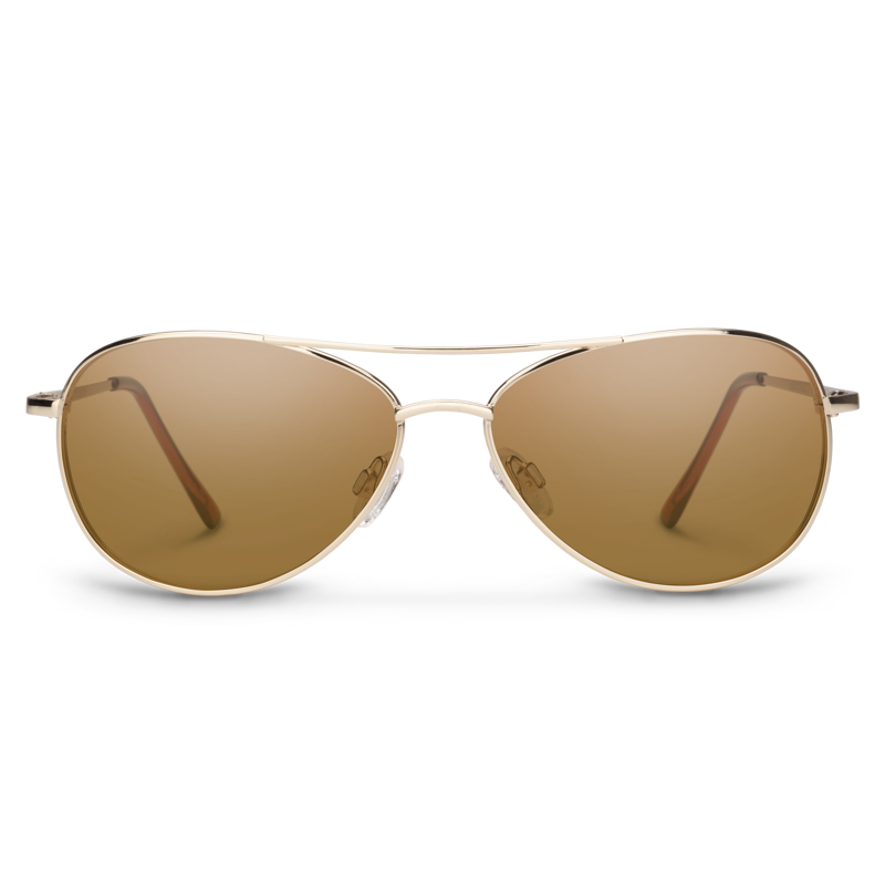 Suncloud Patrol Sunglasses in Gold with Brown Polarized Lens-1